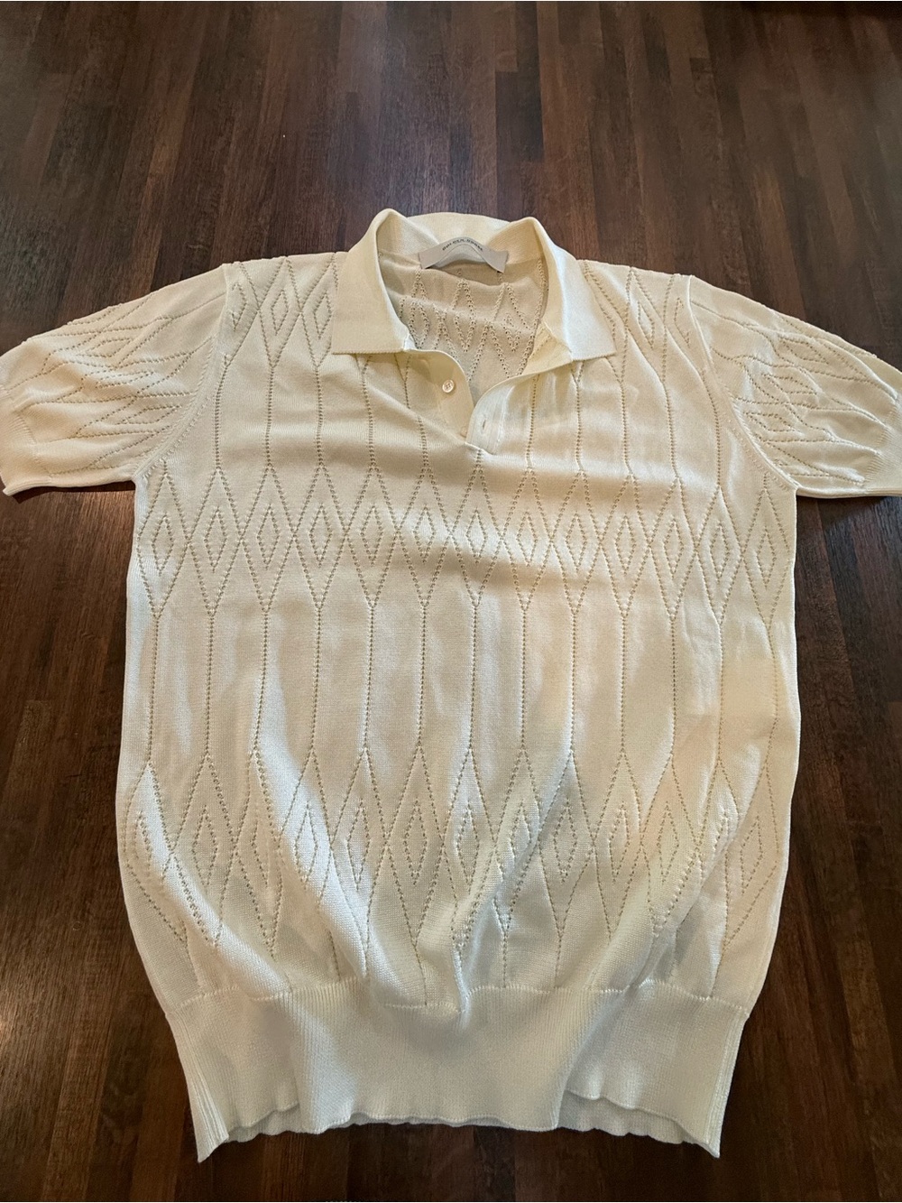 Golden Goose Cream Short-Sleeve Knit Polo